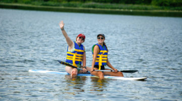 on lake at summer camp pa