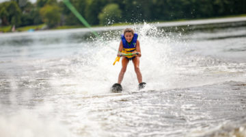 water skiing at summer camp job fun